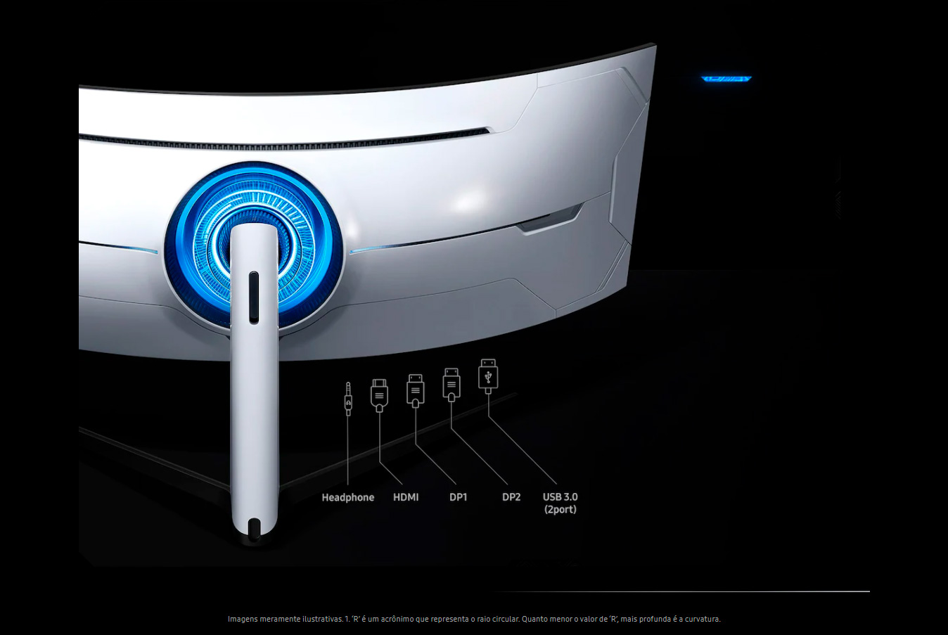 Monitor Gamer Curvo Samsung Odyssey 49 DQHD, 240Hz, 1ms, HDMI, Display Port, USB, G-Sync, Freesync Premium Pro, Ajuste de Altura, Branco, Série G9